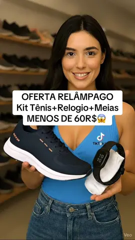 Kit Tênis+Relogio+Meias #tenis #relogio #meias #homem #tiktokshop 