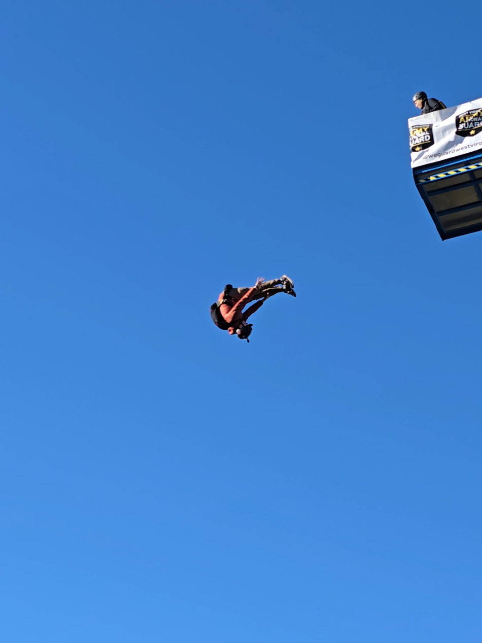 same jumper, 2 different jumps, both from my views. #appalachia #basejump #bridgeday 