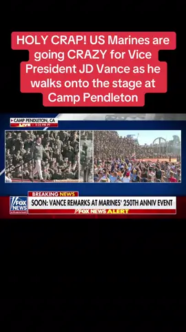 HOLY CRAP! US Marines are going CRAZY for Vice President JD Vance as he walks onto the stage at Camp Pendleton