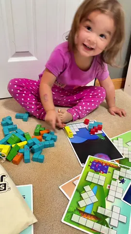 Your toddler can arrange these colorful blocks in endless ways.  With 20 early learning math activities, this is a great way for your toddler to explore numbers and shapes. #toddlergiftideas #numberblocks #woodentoys