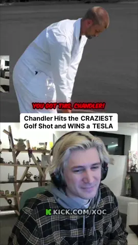Watch as Chandler pulls off an absolutely mind-blowing golf shot that not only impresses the crowd but also secures him a brand new Tesla! The excitement is palpable on the course as he lines it up, and the reaction is priceless. Meanwhile, catch the entertaining reactions from a streamer, complete with humor and a quirky setup indoors. This clip perfectly blends athletic prowess with the whimsical nature of livestream culture. You won’t want to miss this thrilling moment that merges sports and streaming in a way that’s bound to leave you in awe! #GolfChallenge #TeslaWin #EpicShot #StreamersLife #XQC