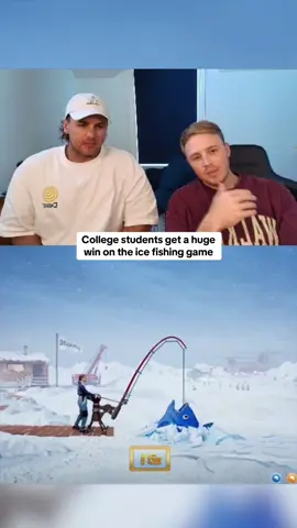 College students get a huge win on the ice fishing game #kickstreaming 