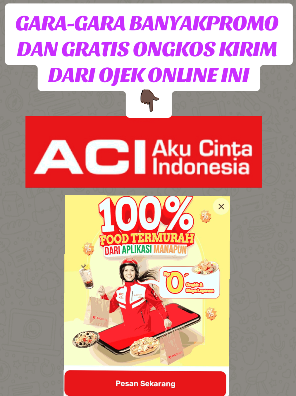 APLIKASI OJOL YANG BUAT CUSTOMER SEMANGAT  #OjekOnlineACI #fyppppppppppppppppppppppp #acifood #ojolaci #ojekonline @ACI - Transportasi Online 