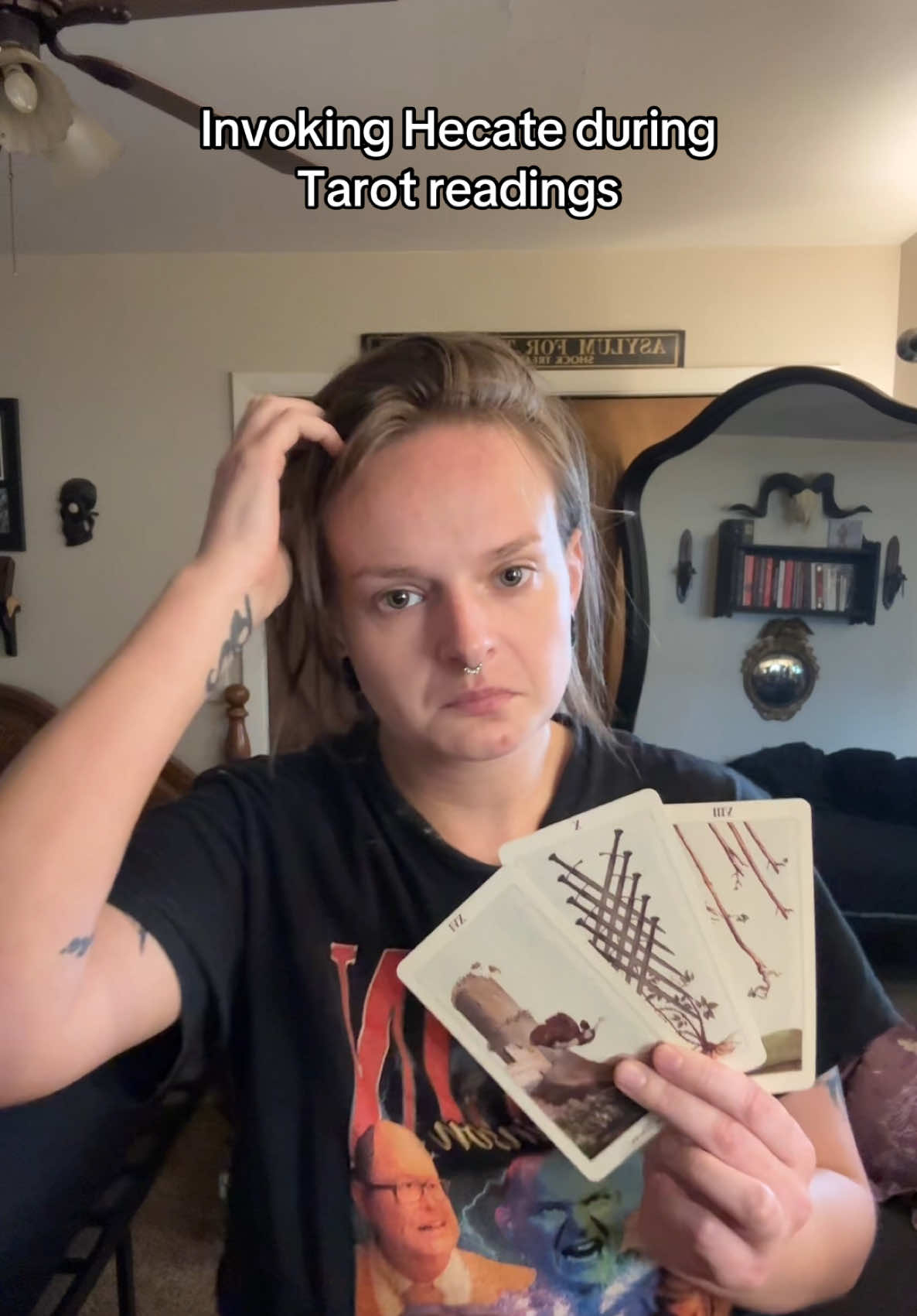She be hurting my feelings fr 😩 #witchtok #hecate #tarot #occult #witch 