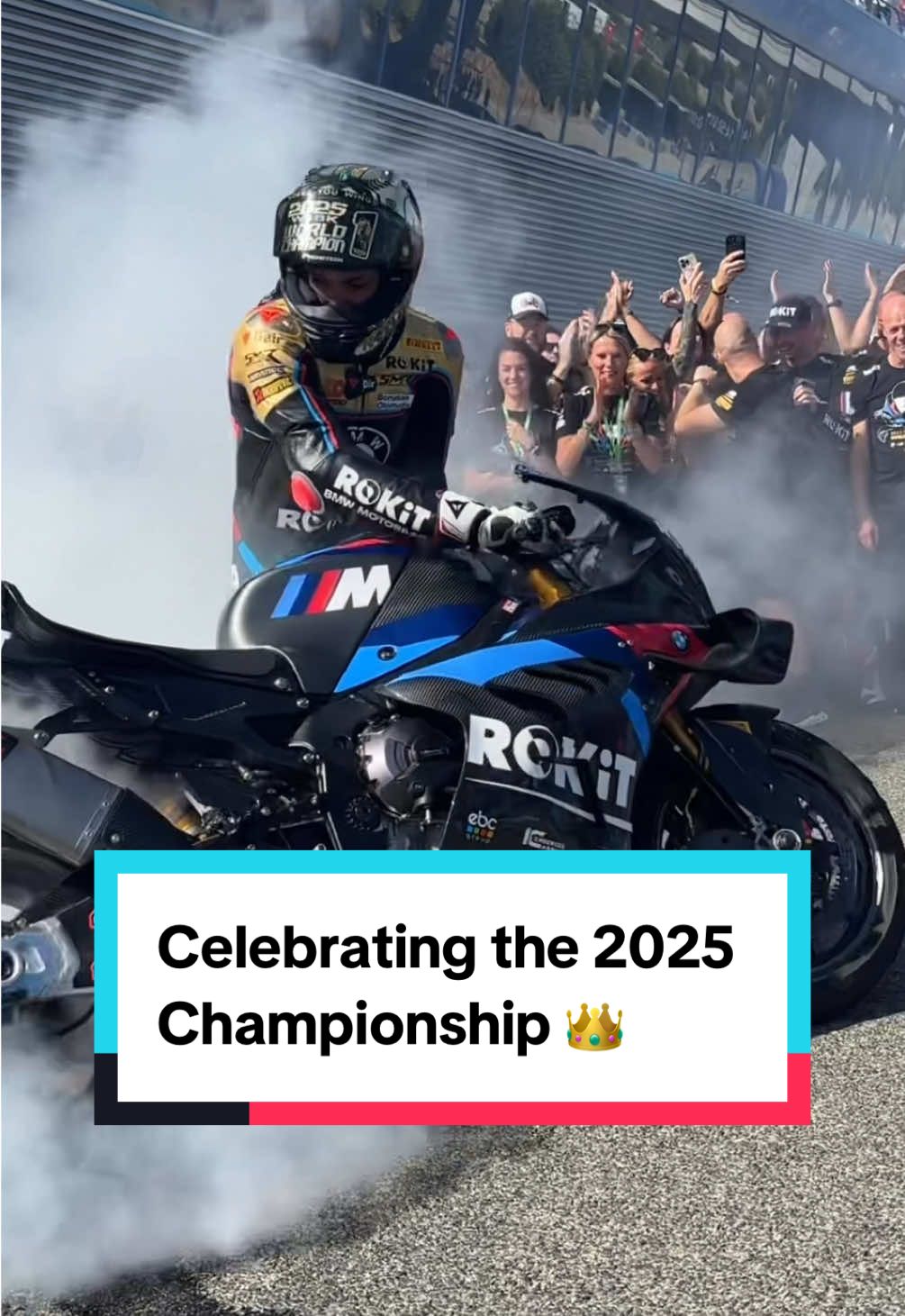Let’s begin the celebration 🏆🎉👑 #TripleToprak #SpanishWorldSBK 🇪🇸 #motorcycle #Motorsport #racing 