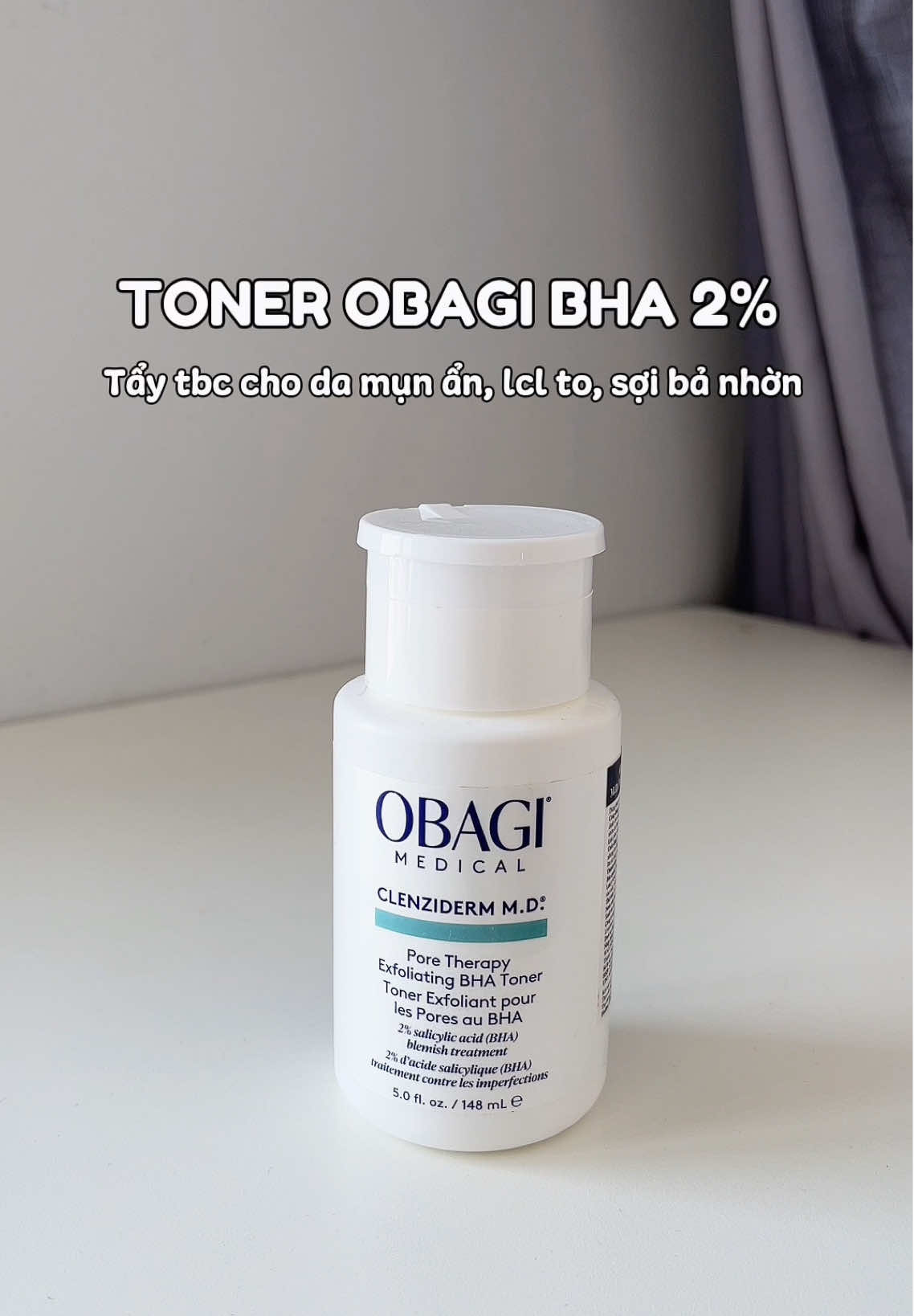 Bà nào da mụn ẩn, dày sừng, lỗ chân lông to, sợi bả nhờn thì phải thử Toner BHA Salicylic Acid Obagi nhen ✨ tẩy tế bào chet BHA Obagi #obagimedicalvietnam #obagiclenziderm #obagibhatoner #tonerobagi #obagibha 