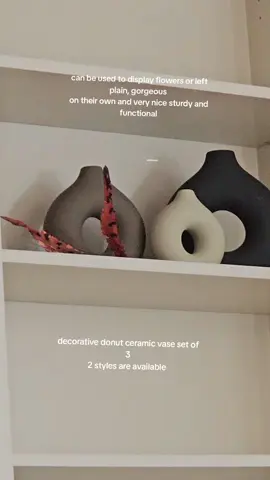#donutvase #ceramicvase #ceramicvaseset #homedecor #vase  home decor and table decor perfect for decorating shelves, displaying flowers and greenery ceramic and comes in a set of 3. 2 styles to choose from elevate any space