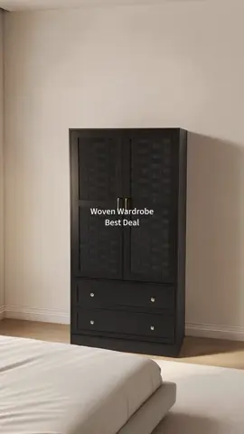 Every time I walk into my room, I’m still obsessed with how good this wardrobe looks 😍. The woven doors give that designer vibe, and the black finish keeps it so classy. Would you go for black or natural wood? #Giratree #Giratreefurniture #Wardrobe #HomeDecor
