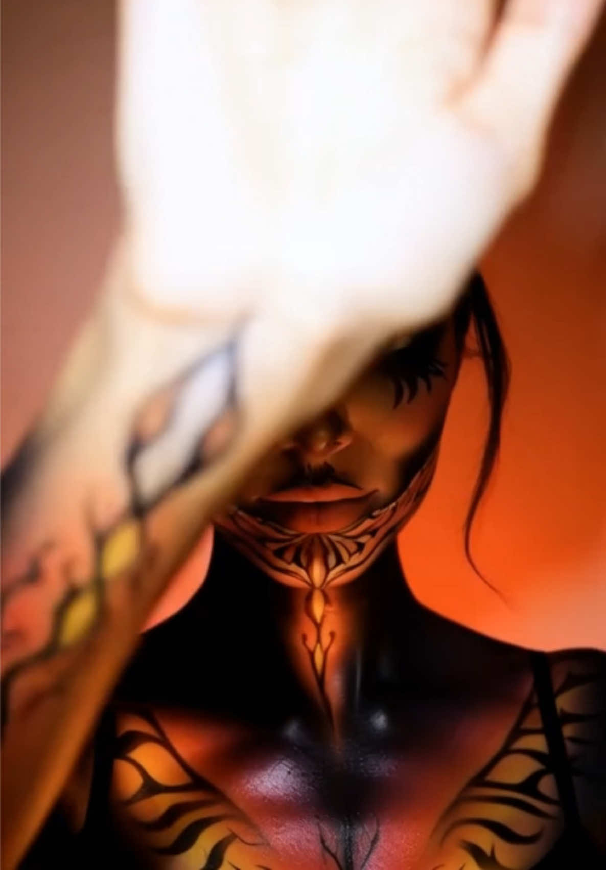 Halloween is almost here… ready to play with fire? 🔥🖤 #fyp #foryou #transition #halloweenmakeup #spookyseason 