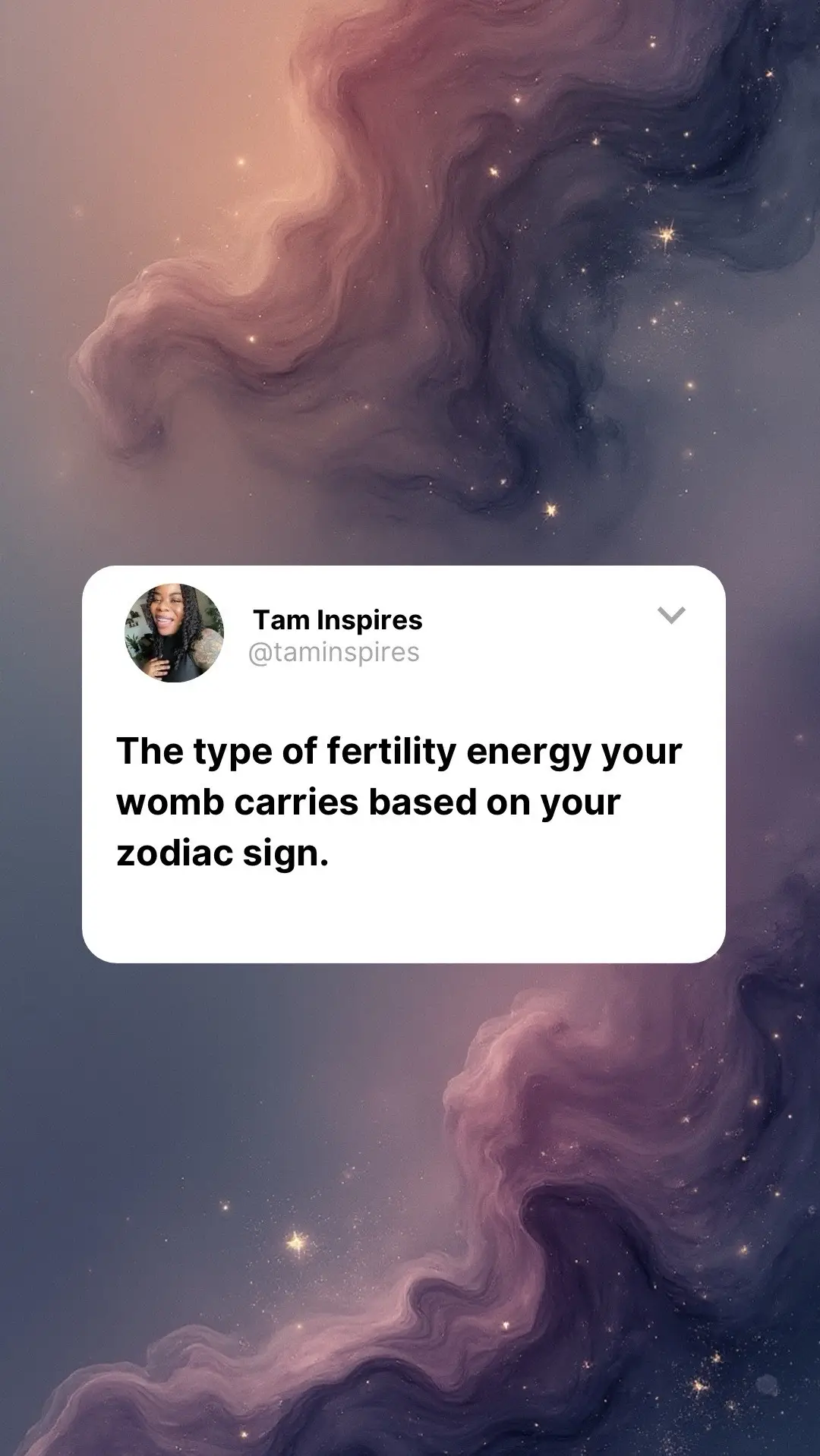 Every womb births different. Some women birth babies. Some birth businesses. Some birth the version of themselves they been praying for. But the way your womb creates? It’s written in your zodiac. #spiritualtiktok #ttc #zodiacsigns #babydust 