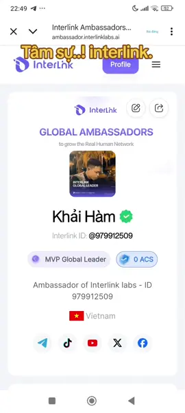 chia sẻ tâm sự về đại sứ.. #interlink #itlg #itlx 