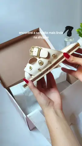 Sandália Papete Birken Apliques Dourados 😍 #sandalia #papete #modafeminina #achadinhos #shopee 