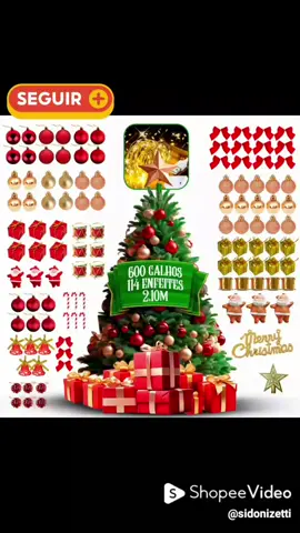 DECORAÇÃO DE NATAL! Árvore Natal Decorada 2,10m 600 Galhos, 114 Enfeites E Pisca Pisca. R$158,99 - R$239,99. Compre na Shopee agora! https://s.shopee.com.br/9pVpBzvNbQ #arvoredenatal #enfeitesdenatal #natal #decoracaodenatal #piscapisca 