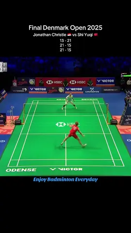 Final Denmark Open 2025 Jonathan Christie 🇮🇩 vs Shi Yuqi 🇨🇳 13 - 21 / 21 - 15 / 21 - 15 Back to back champion for Jonathan Christie 🔥 #BWF #DenmarkOpen2025 #badminton 