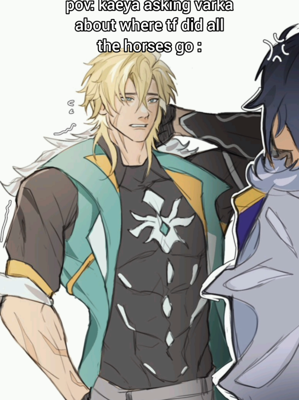 cavalry captain without the cavalry  #GenshinImpact #varka #kaeya #genshinmemes #fyp 