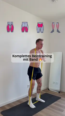 Kompletter Leg Day mit Band 💪 Dieses Workout stärkt Beine, Po und Waden, perfekt für zu Hause. Speichere es für dein nächstes Beintraining!✅ #homeworkout #resistancebands #beintraining #legday #fitnessmotivation 