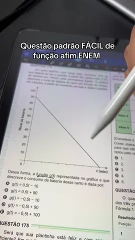 Questão padrão fácil de função afim matemática ENEM! #enem2025 #foryoupage #enem #estudos📚 #matematica 