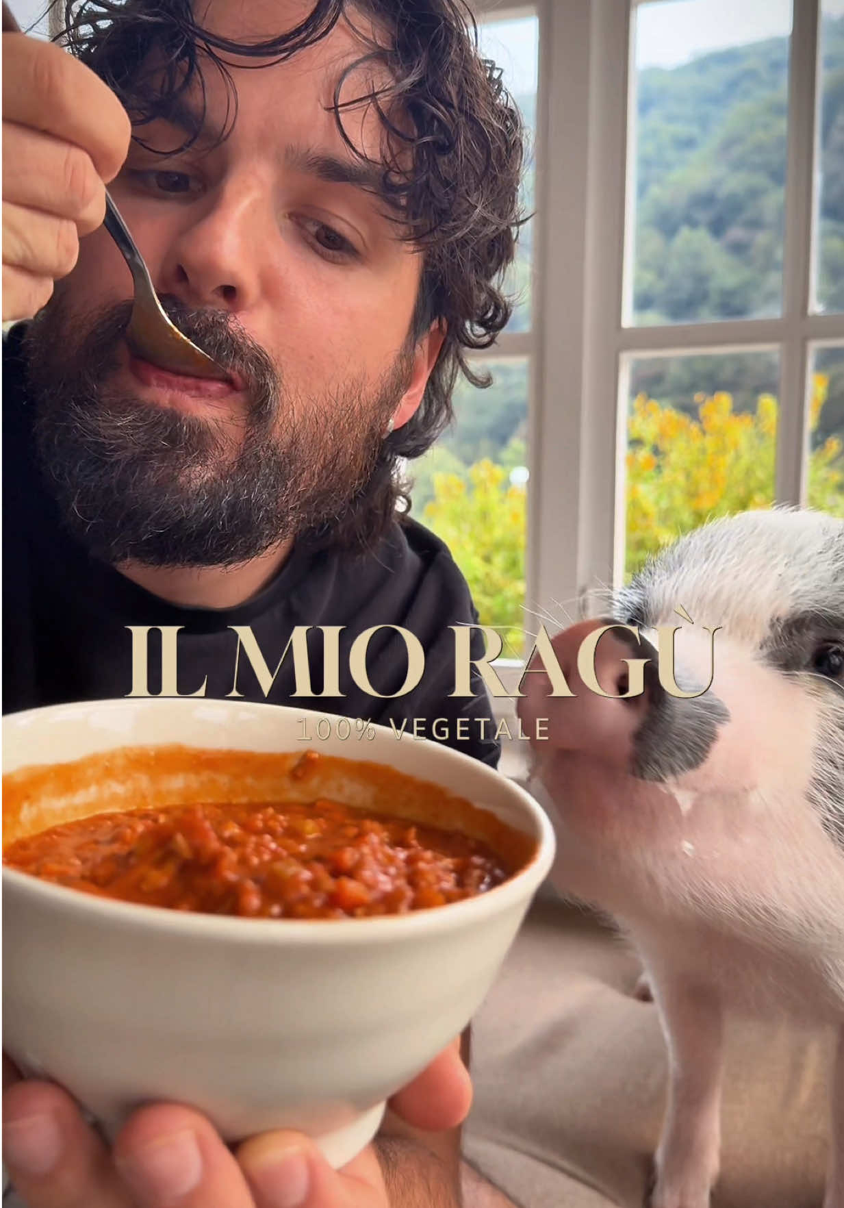 Oggi facciamo un grande classico, ma senza far del male a nessuno ☺️ Perché la tradizione può evolversi, e il vero gusto è sapere che ogni piatto porta rispetto, non dolore 🩷🐷🐮 — RAGÙ VEGETALE  (per 4 persone) Ingredienti: 	•	2 carote medie 	•	1 gambo di sedano 	•	1 cipolla media 	•	100 g di proteine di pisello secche 	•	4 cucchiai di olio extravergine d’oliva 	•	1 rametto piccolo di rosmarino 	•	2 foglie di salvia 	•	½ bicchiere di vino rosso o bianco secco 	•	300–400 g di passata di pomodoro 	•	1 cucchiaio di concentrato di pomodoro (facoltativo) 	•	½ litro di brodo vegetale caldo (con foglie di sedano e bucce di cipolla, se vuoi più corpo) 	•	½ bicchiere di latte vegetale SENZA ZUCCHERO (soia o avena) 	•	Sale e pepe nero        •	un bicchierino di soia 	•	(Facoltativo) un pizzico di cannella in polvere o noce moscata per chiusura aromatica #ricettavegana #ragùvegetale #pastalover #ricettaitaliana #cucinavegana          