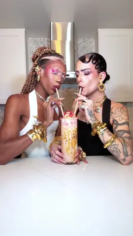 Strawberry Ice Cream Caramel Dalgona Ice Cream Coffee #asmr #asmrfood #asmrcooking #dalgonacoffee 