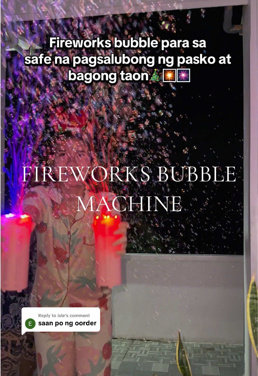Replying to @isle para sa mas ligtas na pagsalubong ng pasko at bagong taon!🎇#fireworksbubblemachine #fireworksbubble #bubblefireworks #newyear #christmas  bubble machine bubble machine for kids bubble machine firework bubble machine toy bubble machine for new year