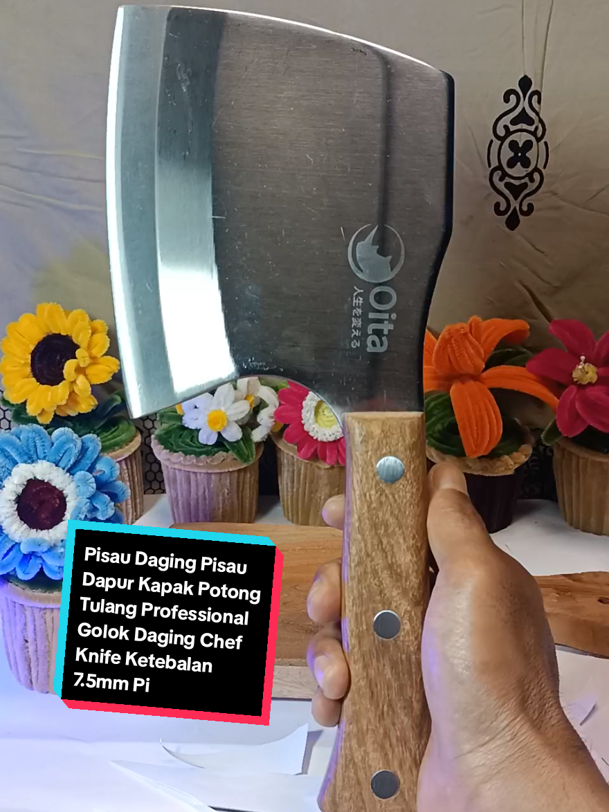 Pisau Daging Pisau Dapur Kapak Potong Tulang Professional Golok Daging Chef Knife Ketebalan 7.5mm Pisau Baja Kitchenware#Modal KontenDoang #hargaterjangkao #semuaorang #promomakangajian #fypジ 