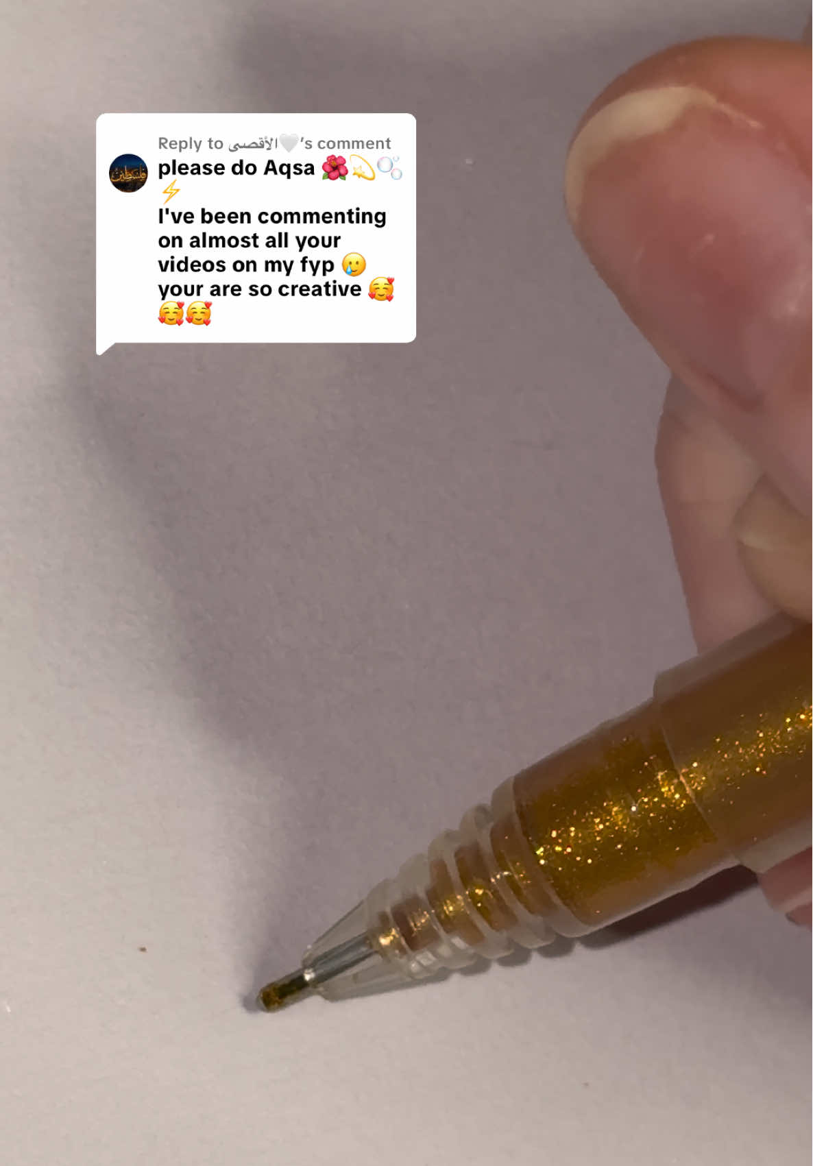 Replying to @الأقصى🤍 #doodles #glitter #doodleideas 