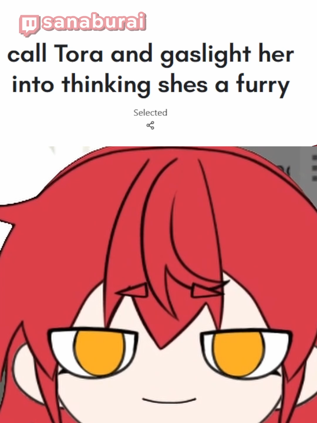 Sana tries to gaslight Tora into thinking shes a Furry Tora's channel: @tigresstora #vtuber #sanaburai #twitch
