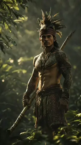 Pria Dayak bertubuh kekar sedang berada di hutan Kalimantan. #priadayak #dayakviral #lagudayak #hutankalimantan #TarianDayak 