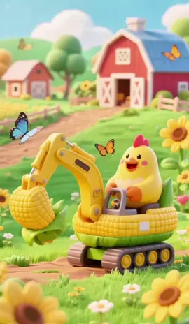 cute animals driving a funny excavator 🥰🐔🐱🐰🌷 animais fofos dirigindo escavadeiras engraçadas  #cartoonforkids #tiktokkids #desenhoinfantil #kidsoftiktok #forkids #foryoupage❤️❤️ #babyfever #viraltiktok #kidsanimation #animals #babysongforkids #tiktokkidsfun #funnykids 