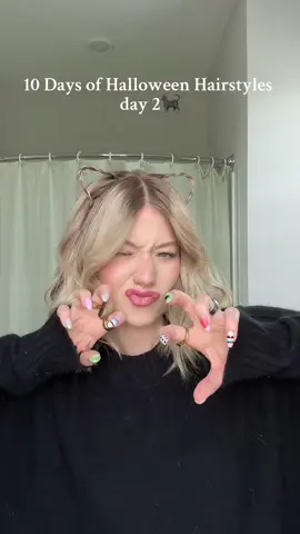 the classic braided cat ears never miss!!!! #tutorial #halloween #hair #hairstyle #fall 
