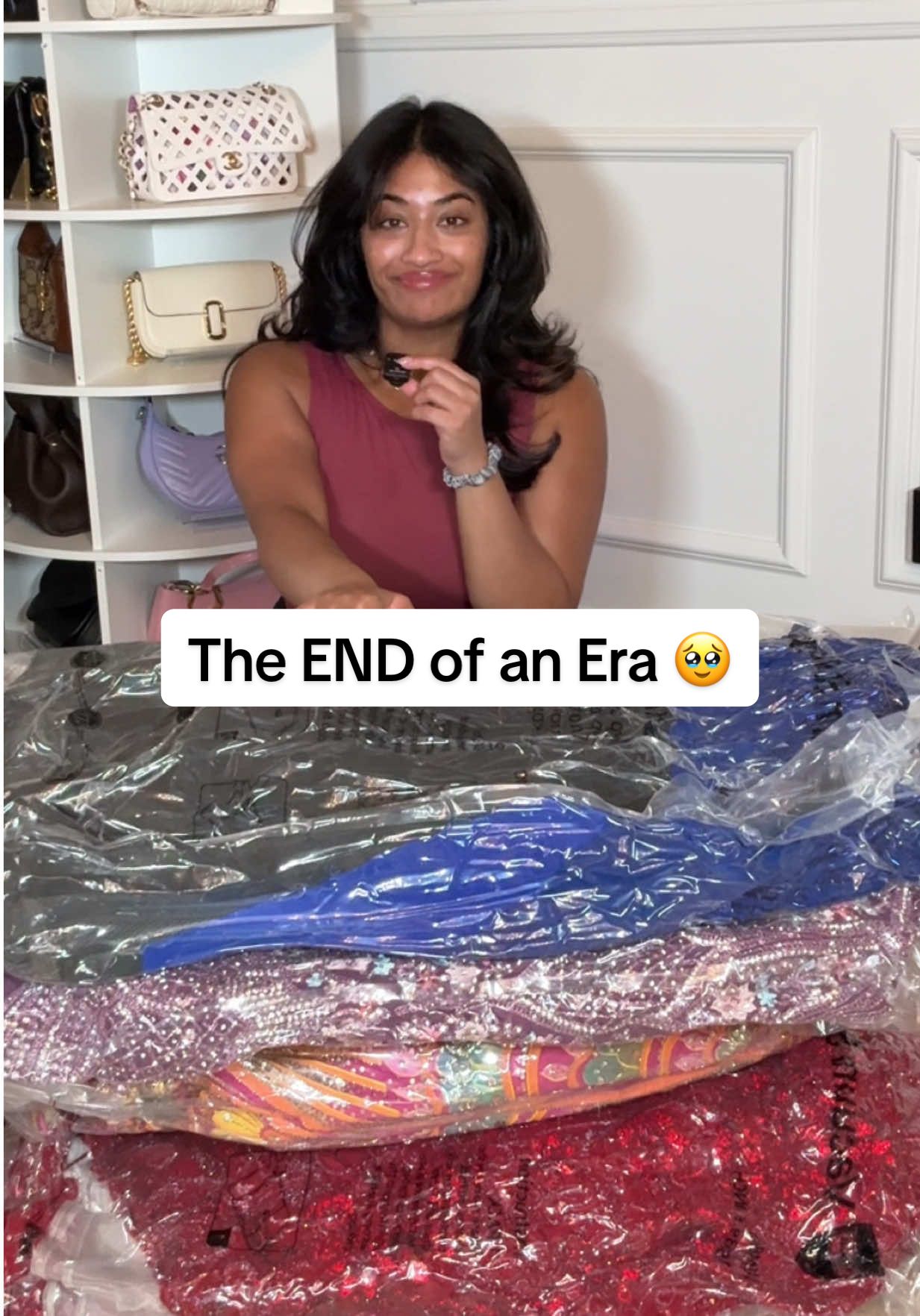 End of an era 🥹 thank you again to all my Internet bridesmaids 🤎 finally can now finish furnishing the house 😭 got these vacuum bags from @Amazon came in so handy!! (Linked on my storefront!) #lehenga #lehengapacking#vacuumsealbags#amazonfinds