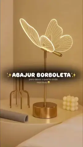 Candeeiro de mesa borboleta, luz noturna nórdica para quarto bivolt 3cors##fy##foryoupage##achadinhos