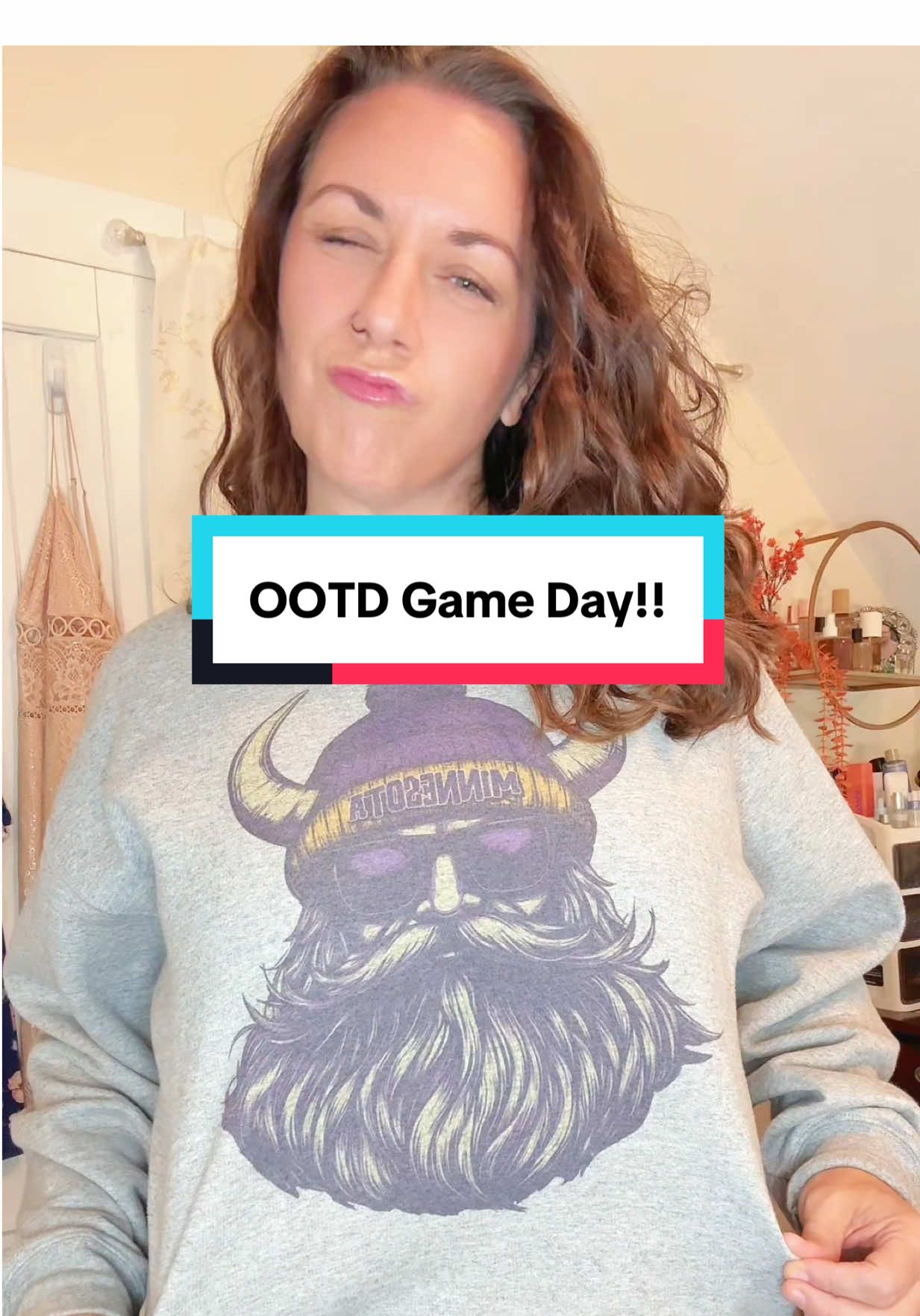 Game day energy + Cozy Sunday Funday 🏈💜 If you love this vibe, everything I wear or use is linked in my showcase 💫 #Skol #mnvikings #cutegamedayoutfits #gamedayoutfit #sundayfunday