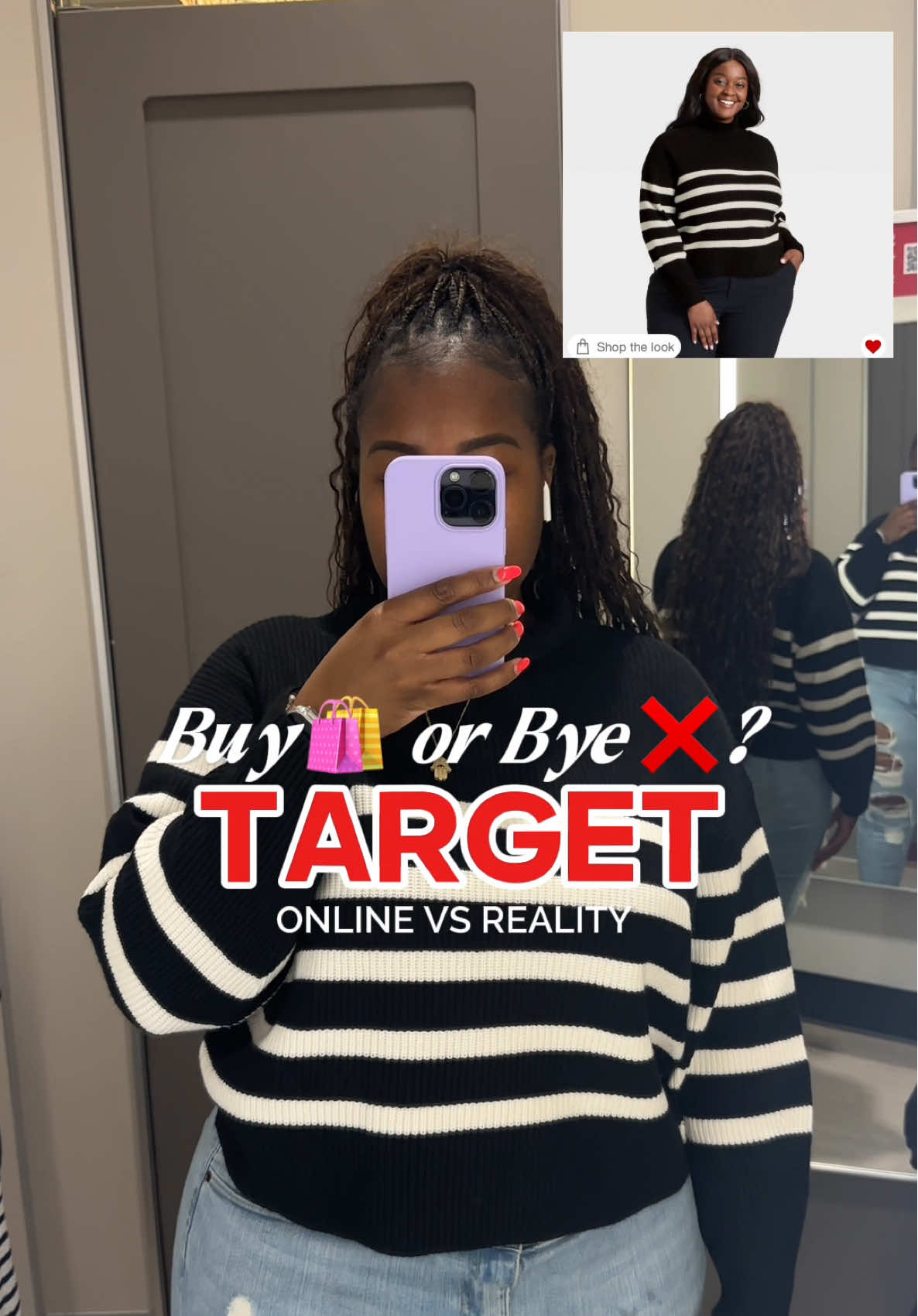 Midsize girlies, we are back at @target looking for the best fall finds on a budget. She comes right on time for the fall and the holiday season😍😍. Is she a BUY or RETURN? 🤷🏽‍♀️ Follow me for the best weekly fashion finds 🩷.  She is 🔗 in my bye-0h. #targetfinds #targetmusthaves #byeorbuy #targetrun #midsizeoutfitinspo 