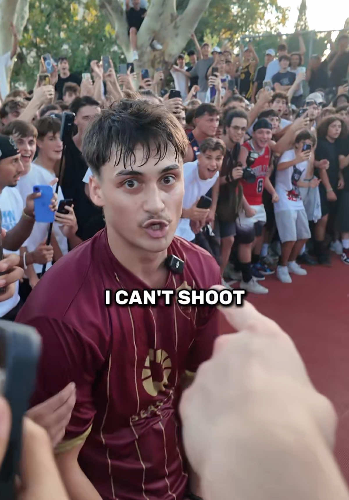 Italy Leg Brace Bandit Printed A Shirt Saying He’d Win This 1v1🤣😭 #streetball #basketball #mattkiatipis 