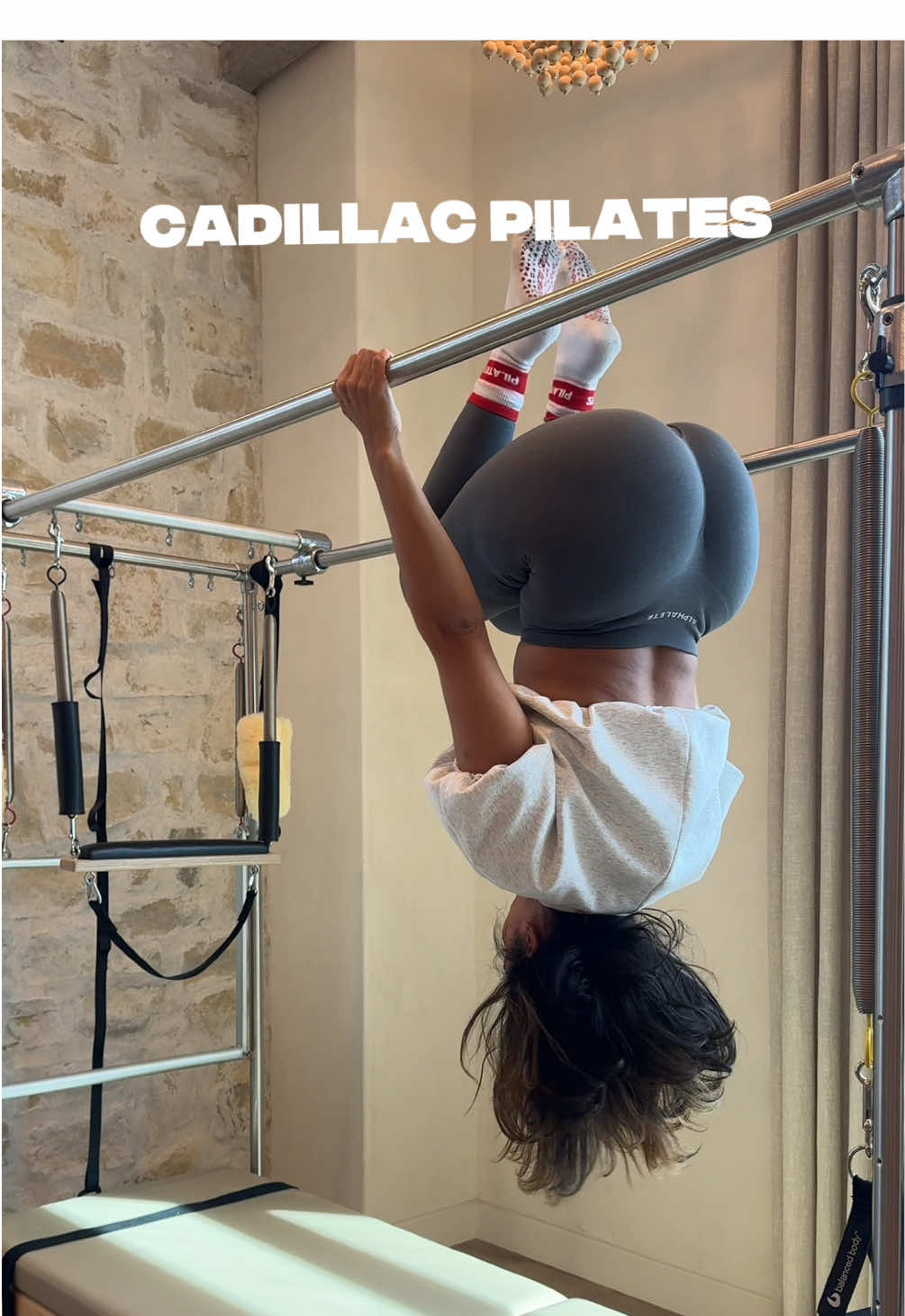 candlestick <3 love inversions on the cadillac  #pilates #cadillacpilates #pilatesssocks @PilatesHoney @Balanced Body 