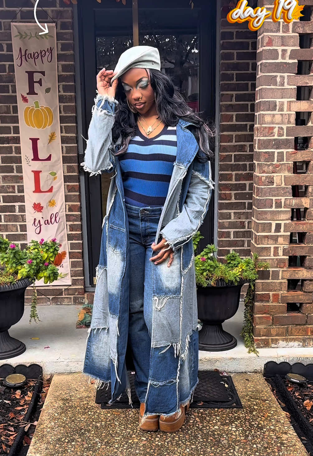 LIFE SIZE BRATZ💙😏 Day 19 of fall outfits💙🩵 @Fashion Nova  #fashionnova #bratzfashion #denimondenim #awoosworld #fyp 