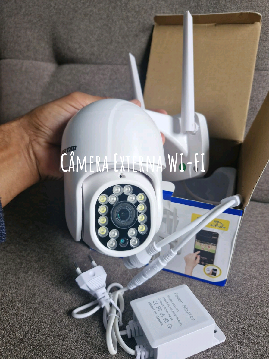 Câmera de Segurança Externa Wi-Fi Giratória Prova D'água IP66  #camerawifi #camera #cameraip 