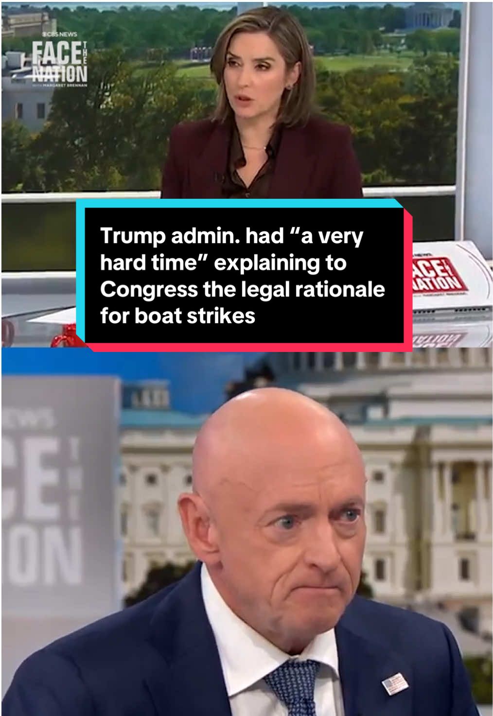 Trump administration officials had “a very hard time” explaining to Congress the legal rationale and the constitutionality behind its strikes on alleged drug boats off the coast of Venezuela, Sen. Mark Kelly (D-AZ) says, telling Face the Nation on Sunday that “it was a very convoluted argument.” “The brief we got had a tremendous number of holes in it,” Kelly says. “And they had to go around and around to give us the legal rationale for doing this.” #news #politics #venezuela #military 