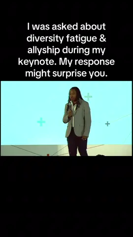 While speaking at a corporate event, an audience member asked me about diversity fatigue and how to be a better ally. I shared my response and I believe that my response is really the approach we should take in building a community where everyone can be celebrated and not tolerated. Let me know what you think! #diversityfatigue #diversity #DEI #diversityandinclusion #inclusion      