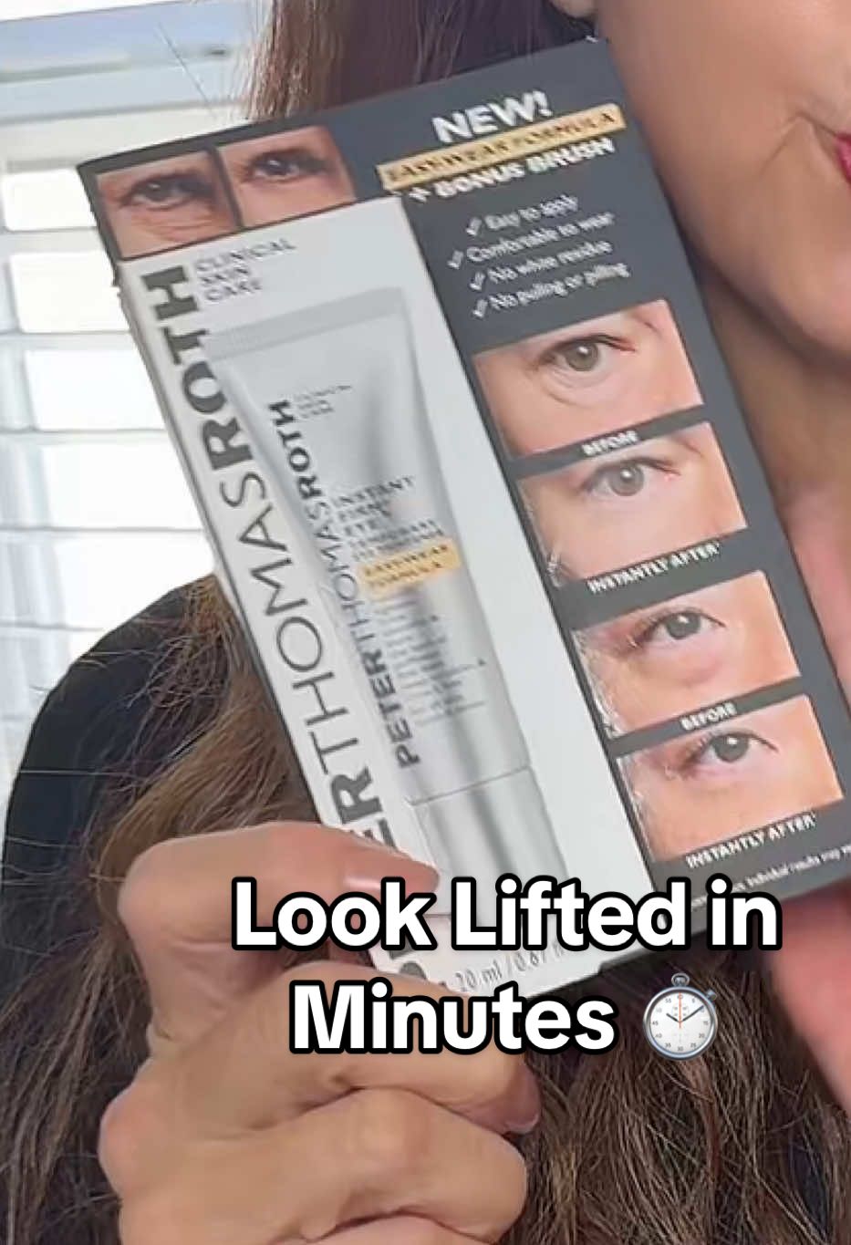 Peter Thomas Roth’s Instant FirmX Easy Wear Temporary Eye Tightener redefines what instant results mean. This gentle, allergen-free formula uses advanced tightening technology to visibly smooth and firm the skin around your eyes—safe and effective. #PeterThomasRoth #InstantFirmX #EyeTightener #SkincareGoals #TightAndBright  