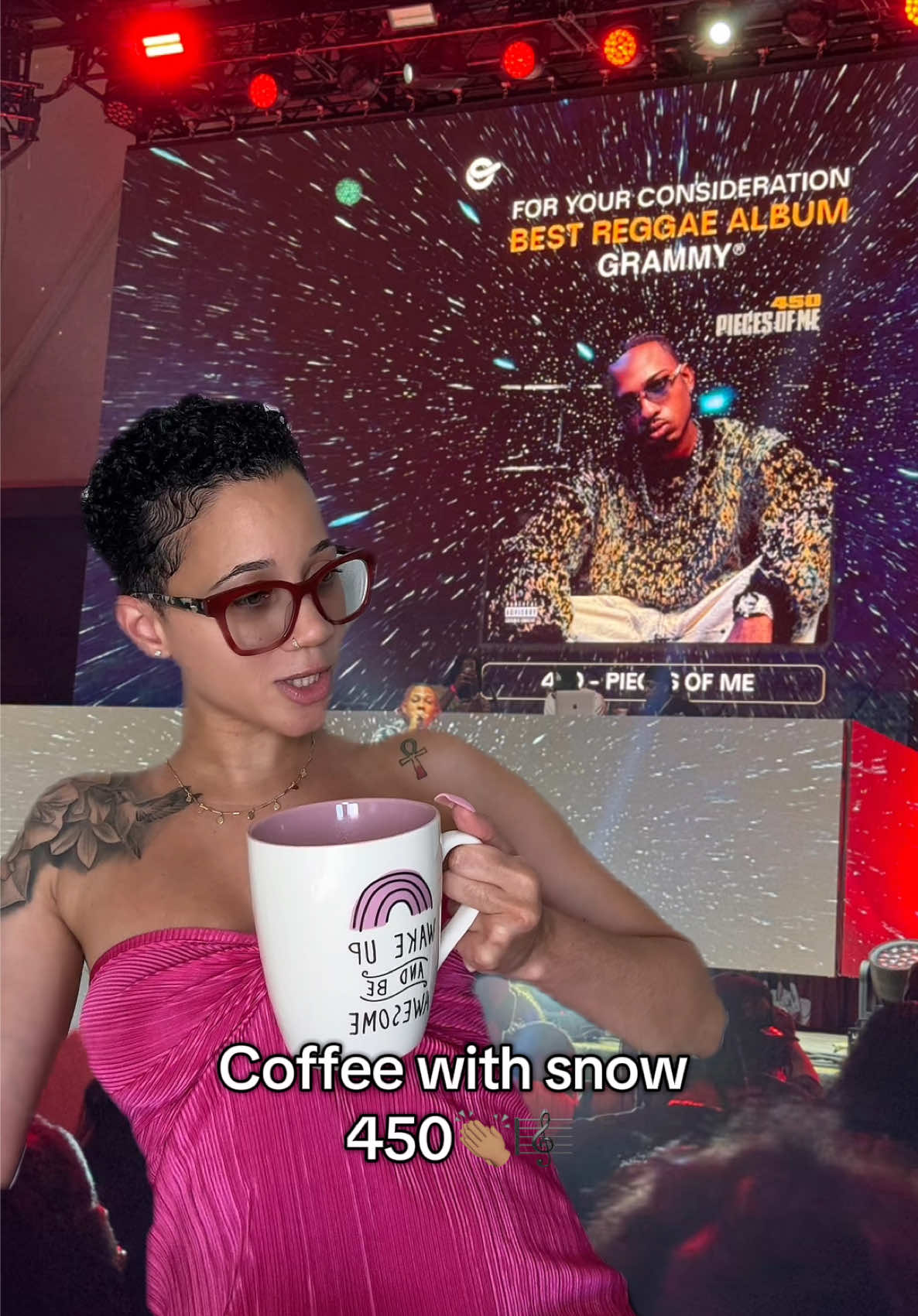 Big up 450 & The team! 👏🏽✨ It was so nice to FINALLY see him perform! Coffee with snow! 
