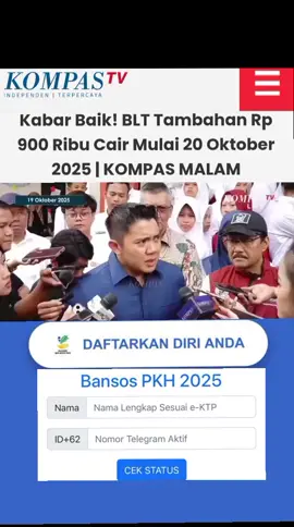 Bantuan Langsung Tunai (BLT) sebanyak 900 RB  Cair Mulai Tgl 20 Oktober hingga Desember 2025  #bansostunai #prabowo  #bantuanpemerintah #mayorteddy #foryou 