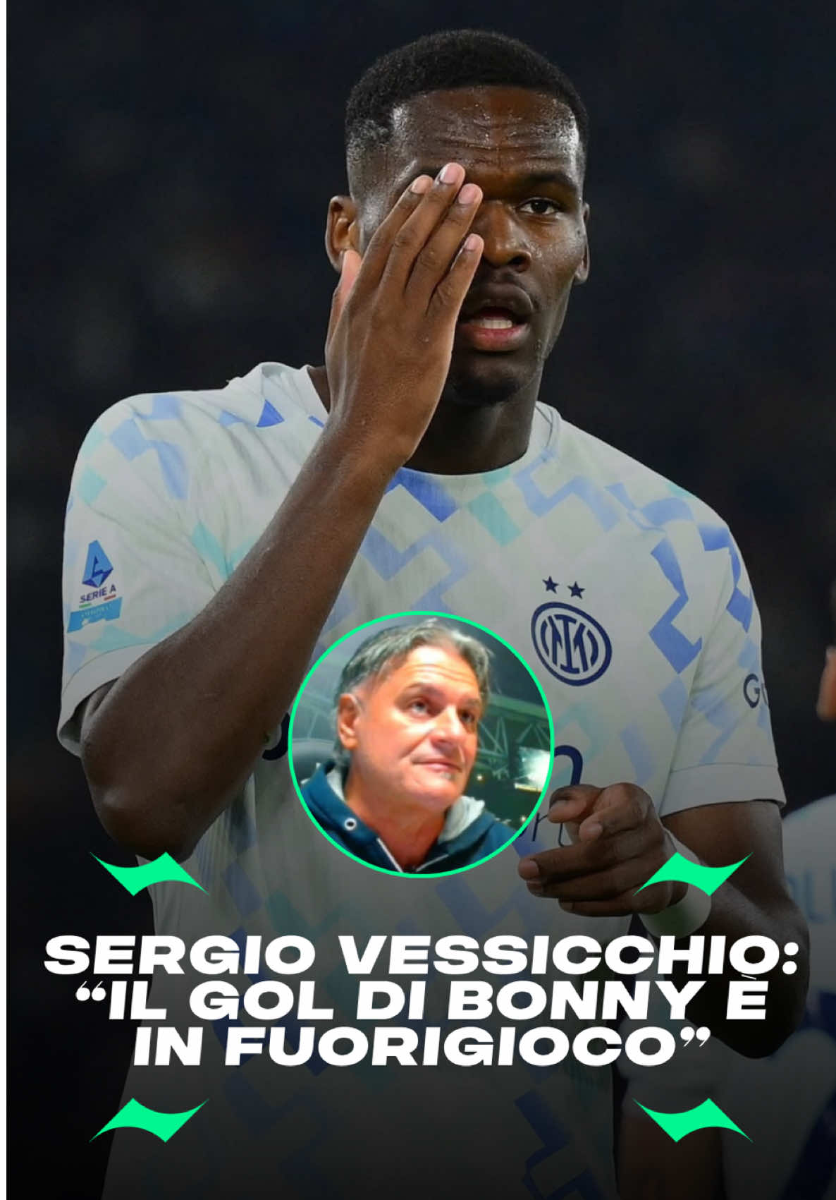 Secondo Sergio Vessicchio, il gol di Bonny in Roma-Inter è irregolare.  #calcio #controcalcio #tiktokcalcio #inter #roma 