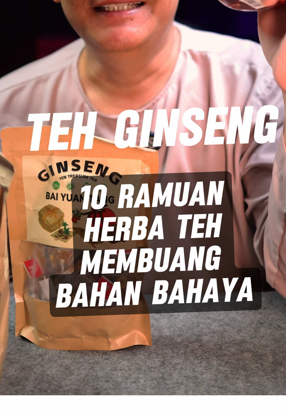 Teh Ginseng. Mengandungi 10 Ramuan Herba. Mampu membuang benda-benda bahaya dalam tubuh badan.