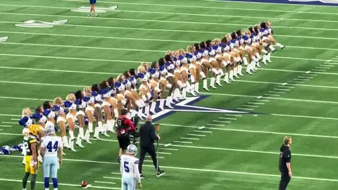 The best cowboy’s line up. #dallascowboyscheerleaders #packers #cowboys #fyp #dcc 