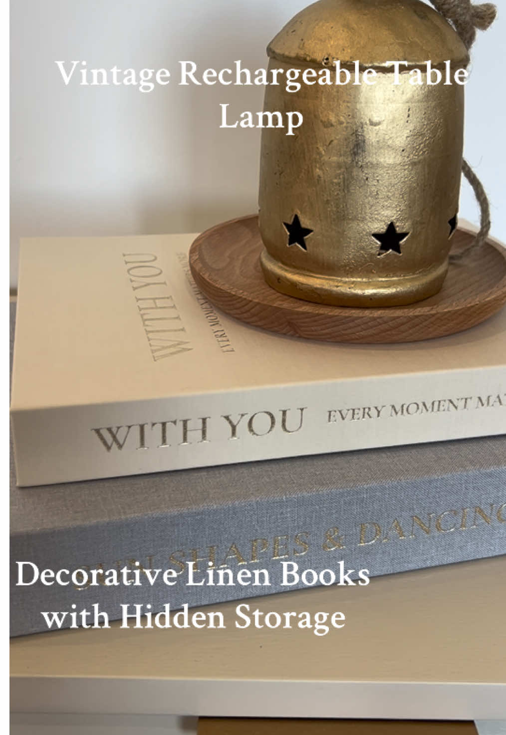 Loving these Cordless  Table Lamps. They elevate any space! 🔗 https://amzn.to/3JfjZdB .   These decorative linen storage books are so pretty and hide the clutter.  🔗 https://amzn.to/43sgGXk.   #ad #amazonfinds 
