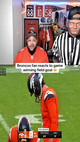 Broncos fan reacts to game winning field goal 😤 #broncos #broncoscountry #giants #fyp 