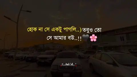 হোক না সে একটু পাগলি..) তবুও তো সে আমার বউ..!!🖤🌸#tiktok #viralvideo #foryoupage #জাহিদ 
