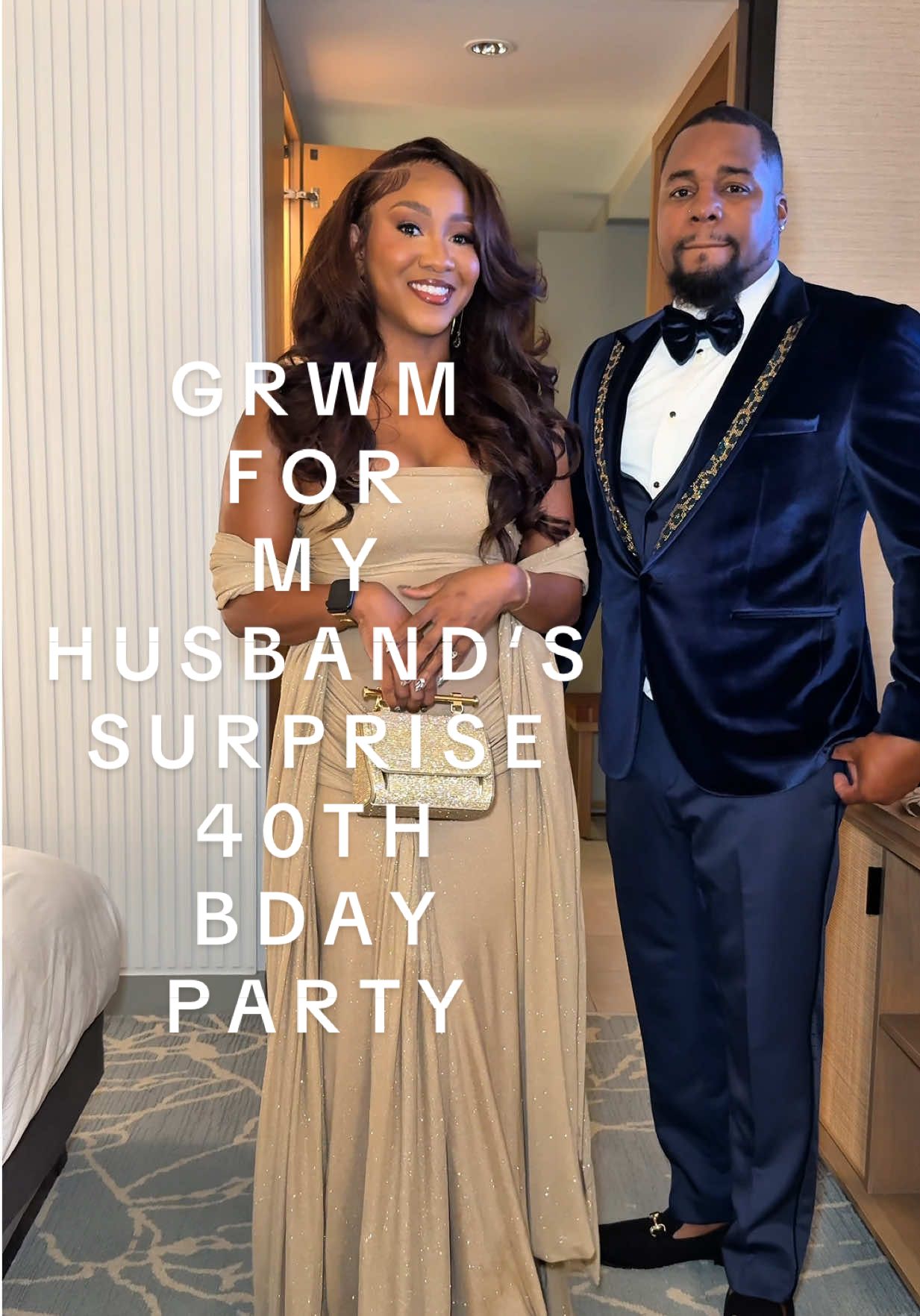 GRWM for my husband’s surprise 40th birthday party. This was literally the biggest surprise I’ve ever had to pull off so stressed is an understatement. S/n: shout out to @Royal Caribbean for always inviting us to their events because that was literally the only way I could pull this off. #40thBirthdayParty #SurpriseParty  Dress: @Babyboo 